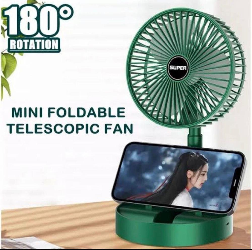 Portable Rechargeable Fan Green ABS 2000Ah