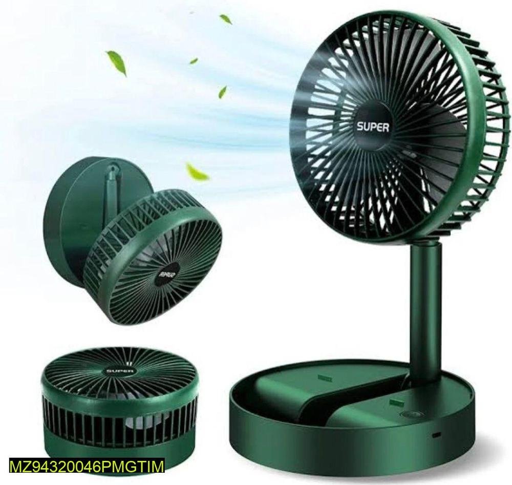 Portable Rechargeable Fan Green ABS 2000Ah