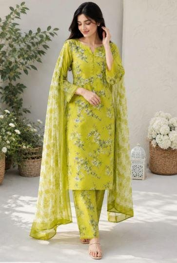 Women’s Brown Printed 3 Piece Lawn Suit with Printed Dupatta – Elegant Summer Wear Dress in Lahore | Rs. 3400