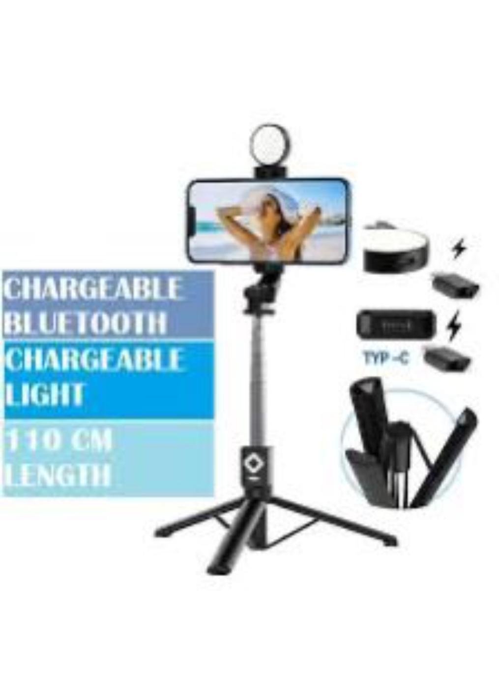Black Selfie Stick with Tripod Stand