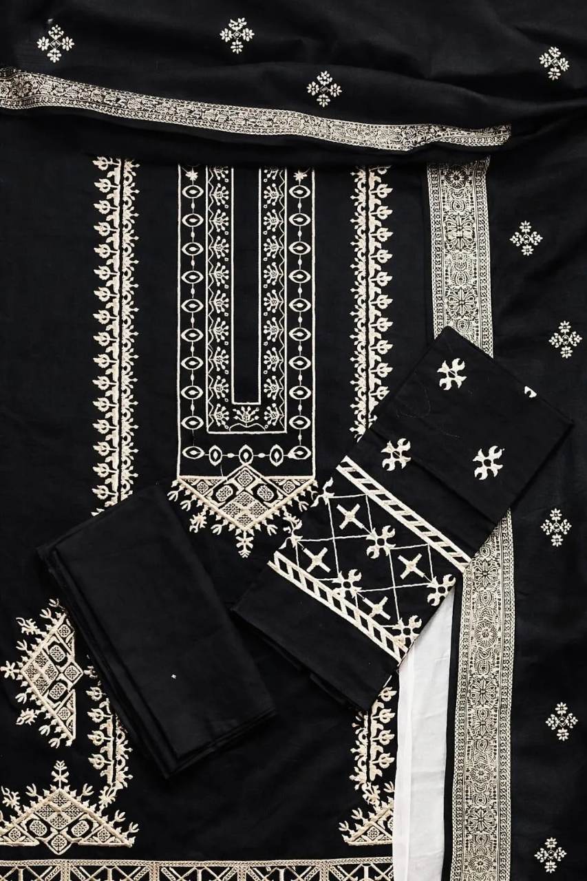 Black Embroidered Anarkali Suit with Dupatta