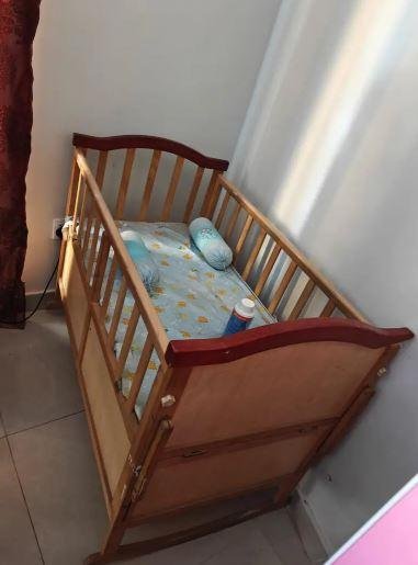 Wooden Baby Cot with Storage Drawers for Sale in Rawalpindi