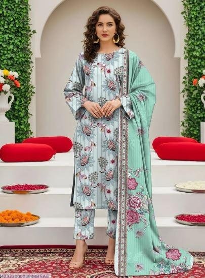 Women’s Off White Printed 3 Piece Lawn Suit with Printed Dupatta – Elegant Summer Wear Dress in Lahore | Rs. 3440
