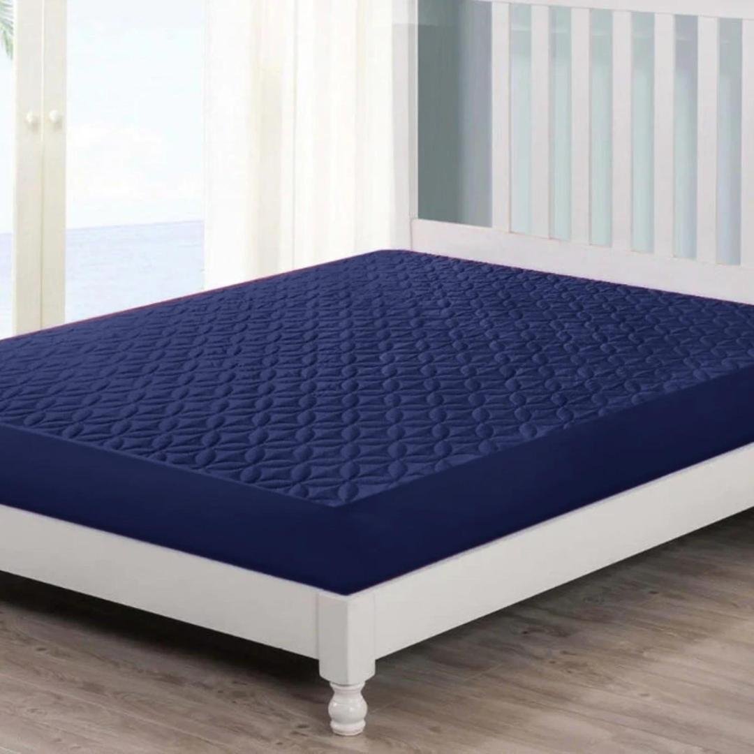 Blue Quilted Waterproof Mattress Cover Double Bed 72x78 For Sale in Lahore