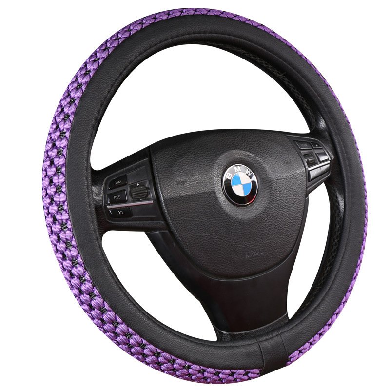Purple Woven Steering Wheel Cover for Cars