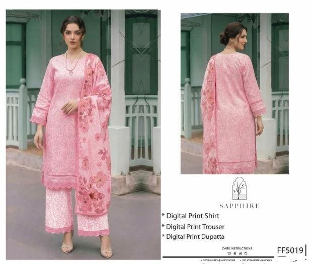 Merab Collection 3-Piece Organza Suit White Red Embroidery