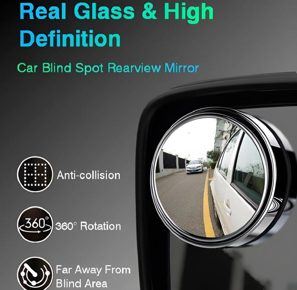Car Convex Side Mirror Set 2pcs Glass Durable