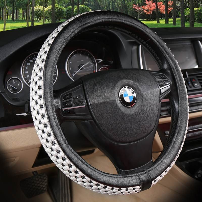 Purple Woven Steering Wheel Cover for Cars