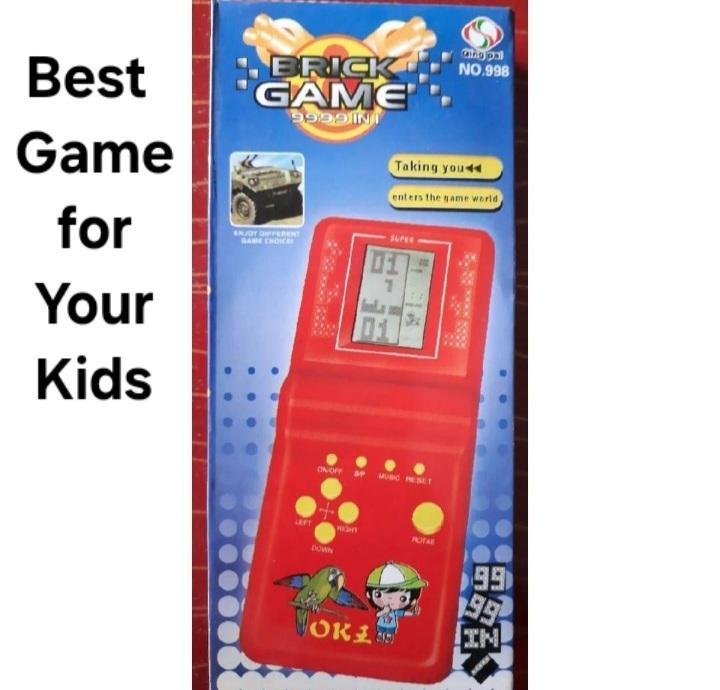 Portable Video Game for Kids, Bright Red, Battery Powered, Durable Plastic