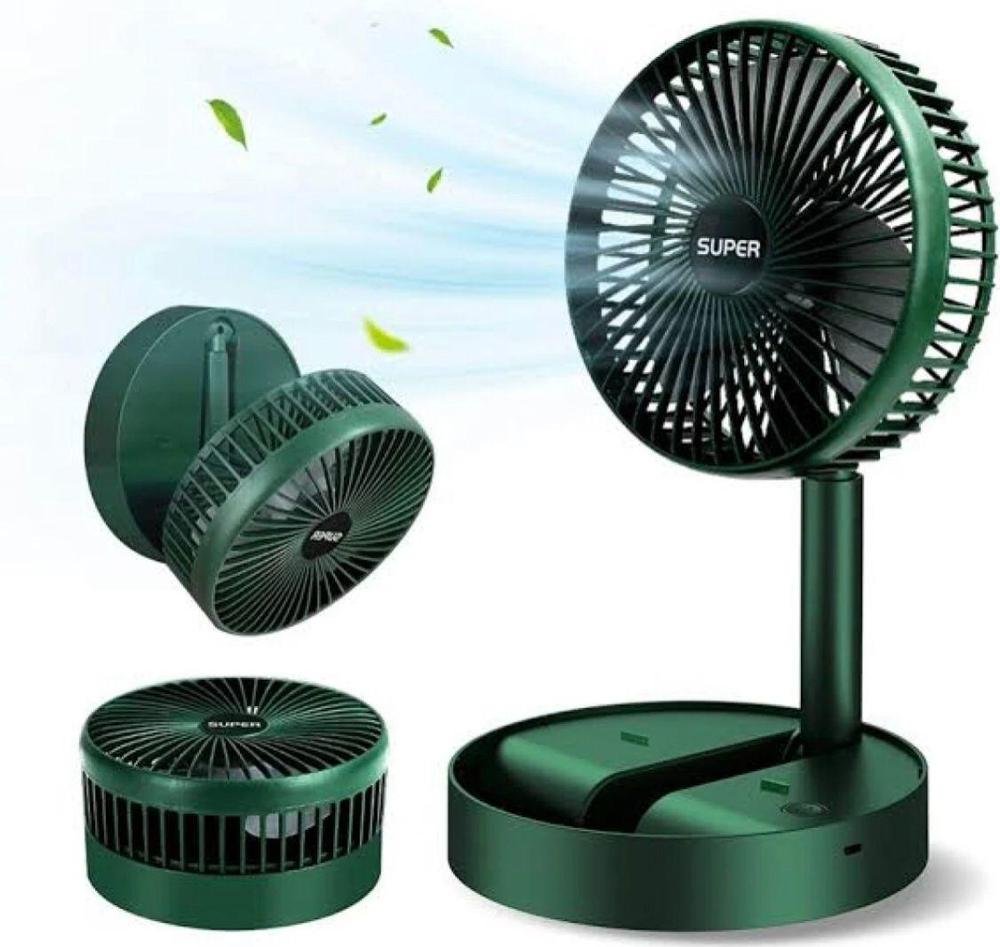 Portable Rechargeable Fan Green ABS 2000Ah