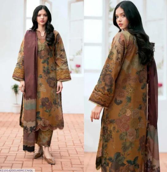 Blue Digital Print Lawn 3 Piece Suit with Dupatta for Women – Rs. 3,600