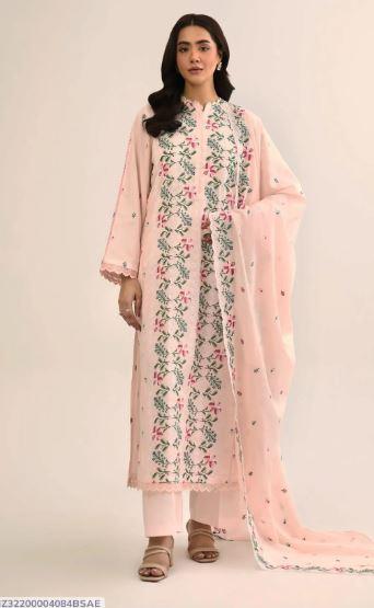 Brown Lawn 3 Piece Embroidered Suit for Sale in Lahore with Hand Work Neckline – Rs. 7,750