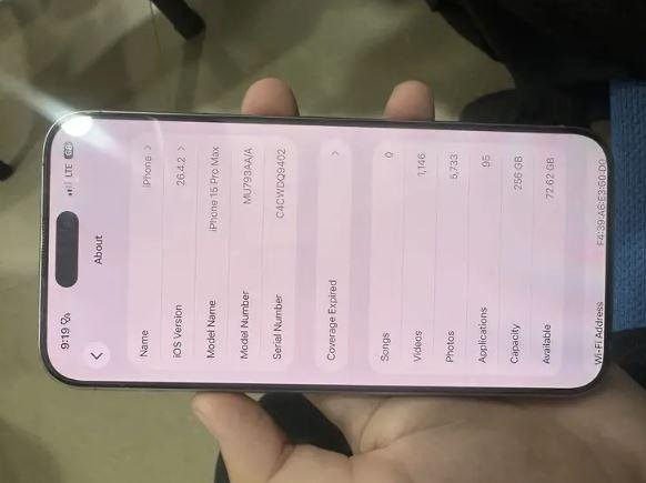 iPhone 15 Pro Max 256GB Non PTA Natural Titanium for Sale in Peshawar