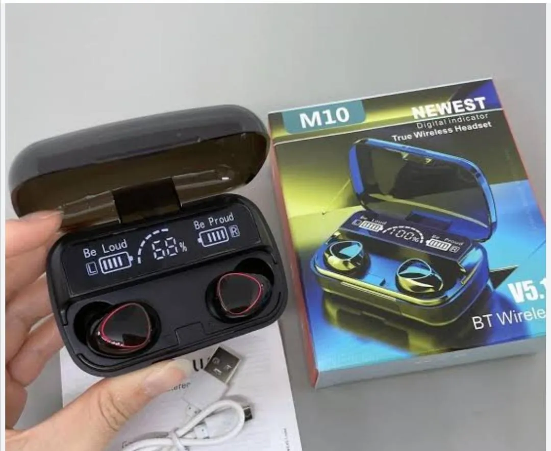 M10 AirPods Bluetooth Earbuds Multicolor Fast Charge