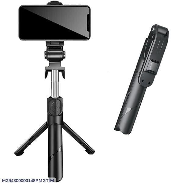 Black Selfie Stick with Tripod Stand