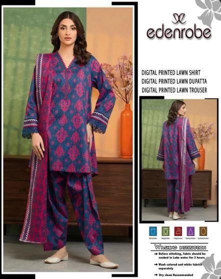 Pink Digital Print Lawn 3 Piece Suit with Dupatta for Women – Rs. 3,550