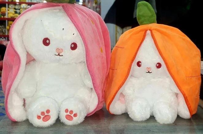 Carrot Bunny Stuffed Toy | Soft Plush Bunny Teddy for Kids