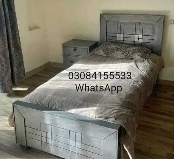 Wooden Single Bed for Sale in Lahore | Solid Kikar Wood Bed Frame at Best Price