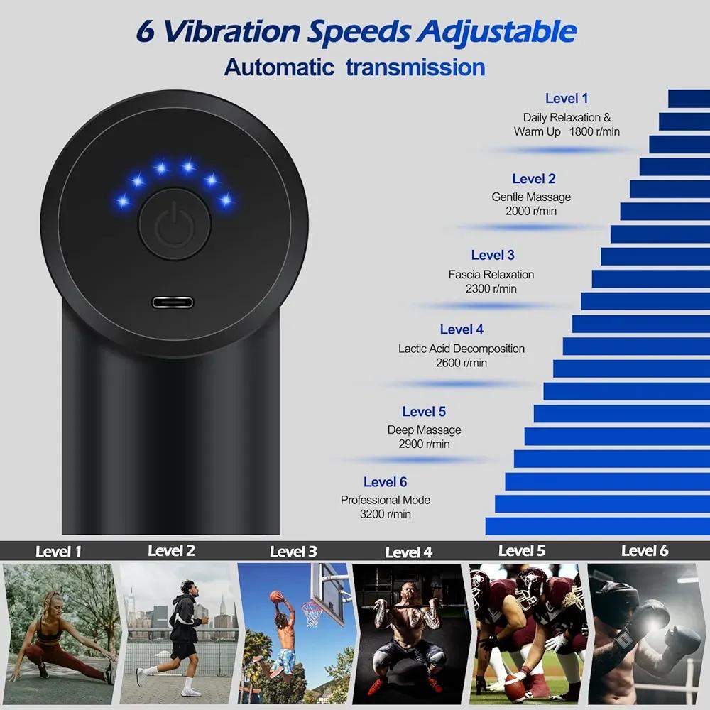 Portable Massage Gun with 4 Heads Black – Deep Tissue Massager in Pakistan - portable massage gun Pakistan