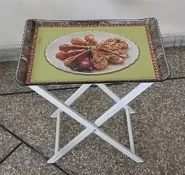 plastic high quality tray with folding stand