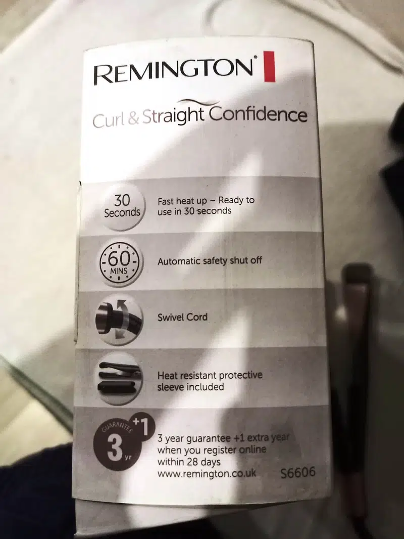 REMINGTON HAIR STRAIGHTENER & CURL Original Product Model R-S6606