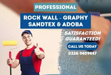Rock Wall, Graphy, Sandtex, Adoba, Interior and Exterior Designing
