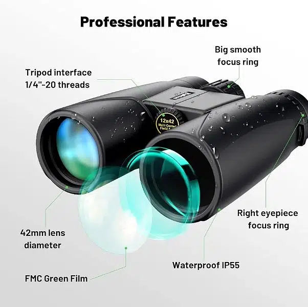 Amazon Branded Kylietech 12X42 Binoculars HD Waterproof box pack