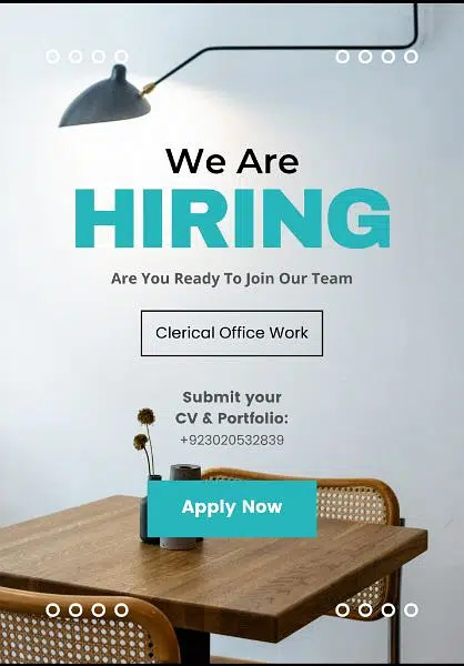 Clerical Support Staff (Male Only)