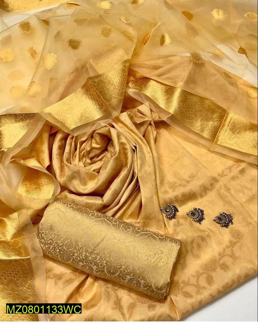 3 Pc Beautiful women Jacquard Suit